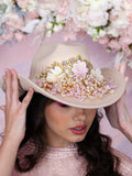 Champagne Pink quinceanera cowgirl hat