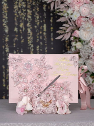 Blush quinceanera tiara pillow