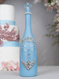 Ice blue quinceanera bottle with 1 glass