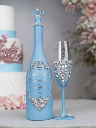 Ice blue quinceanera bottle