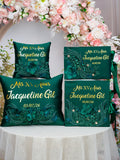 Green Gold quinceanera pillows set