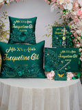 Green Gold quinceanera pillows set