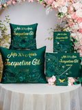 Green Gold quinceanera pillows set