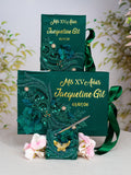 Green Gold quinceanera pillows set