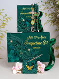 Green Gold quinceanera pillows set