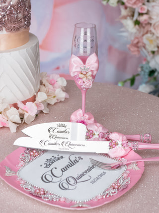 Pink quinceanera brindis package