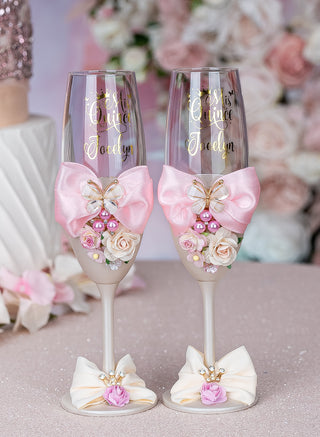 Champagne pink 1 quinceanera champagne glass