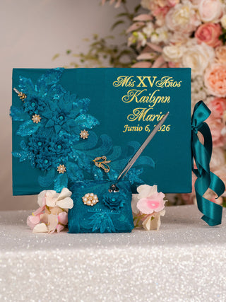 Teal Quinceanera Teddy Bear