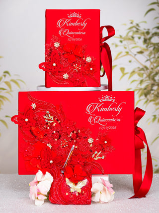 Red silver Quinceanera package 7