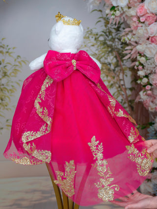 Fuchsia Gold Teddy Bear for quinceanera