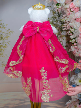 Fuchsia Gold Teddy Bear for quinceanera