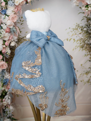 Slate Blue Gold Kitty for Quinceanera