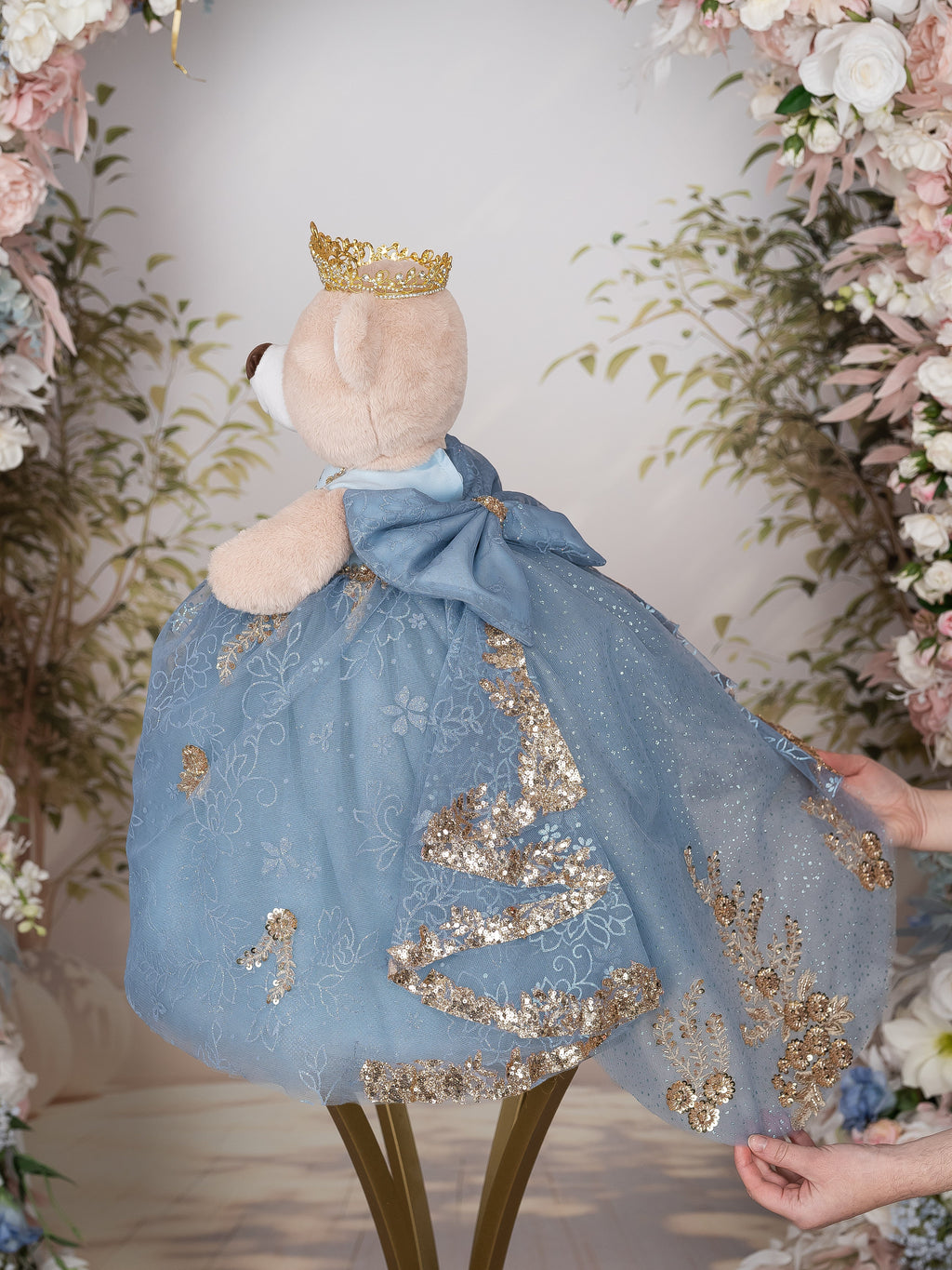 Dusty Blue Quinceanera Teddy Bear with Dress
