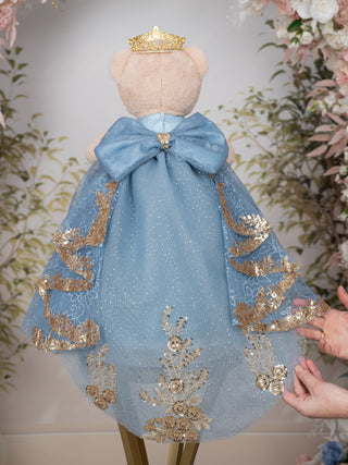 Dusty Blue Teddy Bear for quinceanera