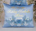 Slate Blue Gold quinceanera kneeling pillow, shoes pillow