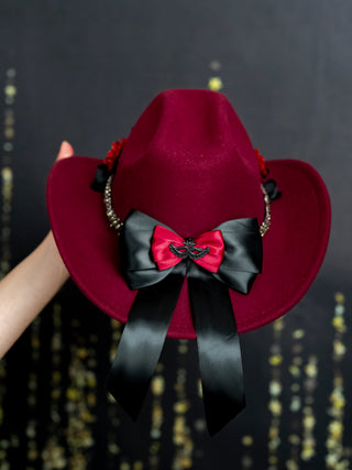 Burgundy Black Quinceanera Vaquero
