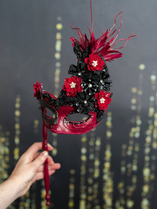 Burgundy Black mask Quinceanera package