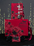 Burgundy Black mask Quinceanera pillows set