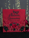 Burgundy Black mask Quinceanera package 2