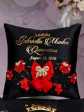Black Red with Bow quinceanera tiara pillow