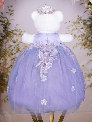 Lilac Dusty Blue Last Teddy Bear for Quinceanera