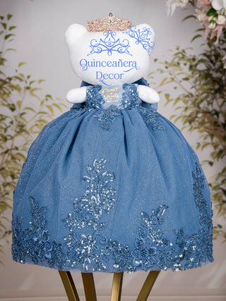Dusty Blue Rose Gold quinceanera guest book