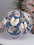 Dusty Blue Rose Gold Quinceanera Money Card Box