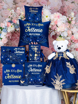 Navy Blue Gold Quinceanera package 4