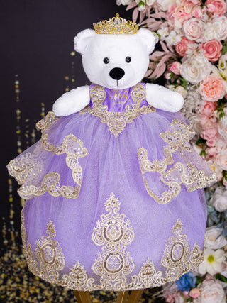 Lavender Gold Quinceanera Teddy Bear