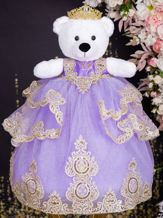 Lavender Gold Quinceanera Teddy Bear
