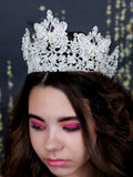 Silver quinceanera crown with butterflies