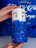 Royal blue silver quinceanera cirio, cirio de quinceanera vela para quincenaera vela de quince anos