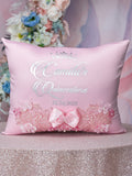 Pink quinceanera kneeling pillow, shoes pillow