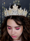 White Gold Butterfly Quinceanera crown