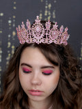 Dusty Rose with Gold Quinceanera Crown