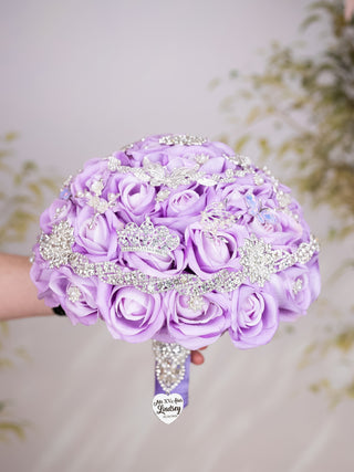 Lilac quinceanera bouquet 13 inches