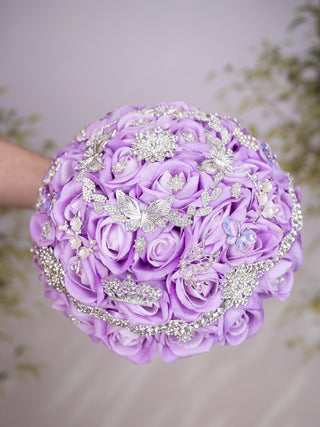 Lilac quinceanera bouquet 9 inches