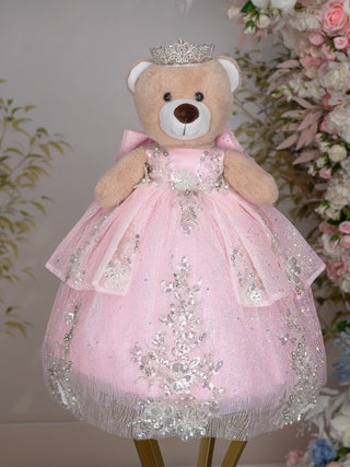 Pink last teddy bear for quinceanera