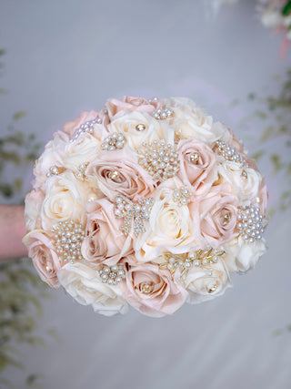 Champagne Gold Quinceanera Bouquet 9 inches