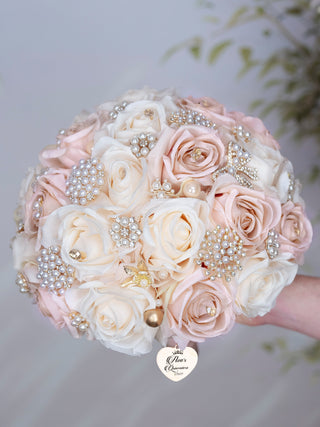 Champagne Gold Quinceanera Bouquet 9 inches