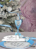 Light Blue Quinceanera Snowflake theme brindis package