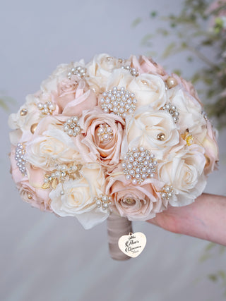 Champagne Gold Quinceanera Bouquet 9 inches
