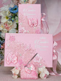 Pink Quinceanera bible and guest book