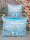 Light Blue Quinceanera Snowflake theme pillows set