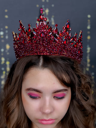 Wine Red quinceanera crown