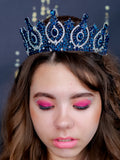 Big Quinceanera crown navy blue silver