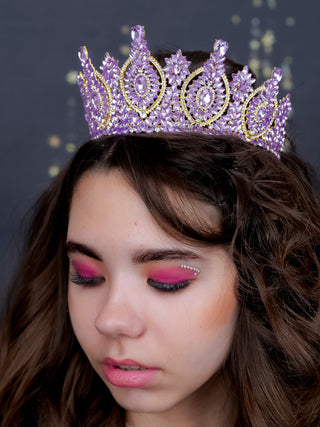 Big Quinceanera Crown Lavander with gold