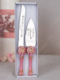Dusty Pink with Bow quinceanera package of bottle, glass and candle