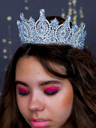 Dusty Blue with silver Quinceanera Crown