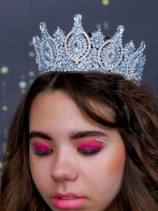 Dusty Blue with silver Quinceanera Crown